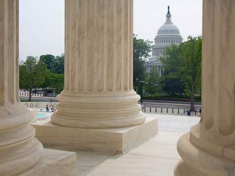 Image of large pillars outside a building
